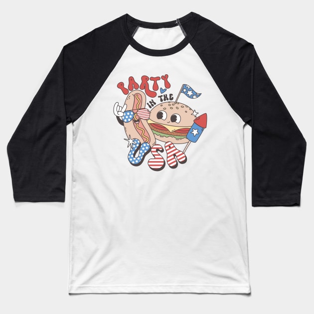 Party in the USA Baseball T-Shirt by Milibella